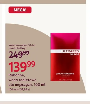 Woda toaletowa dla mężczyzn Rabanne promocja w Rossmann