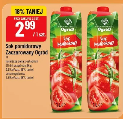 Sok pomidorowy Zaczarowany Ogród promocja w POLOmarket