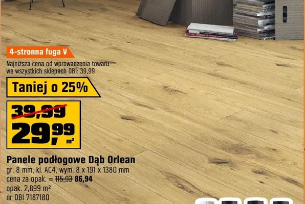 Panele podłogowe Dąb Orlean promocja w OBI