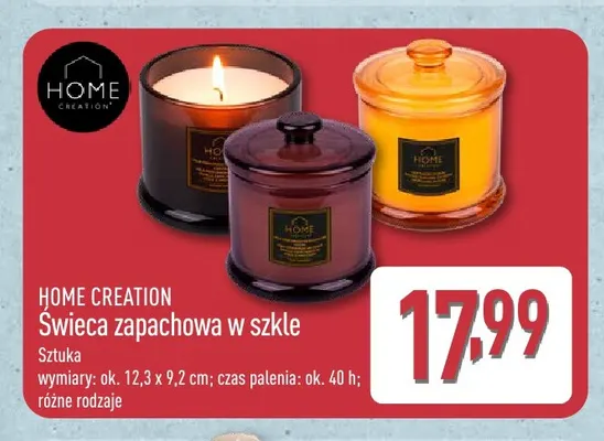 Świeca zapachowa w szkle Home Creation promocja w Aldi