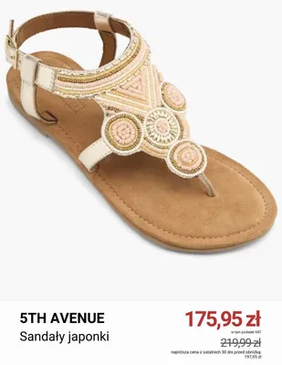 Sandały japonki 5th Avenue promocja w Deichmann
