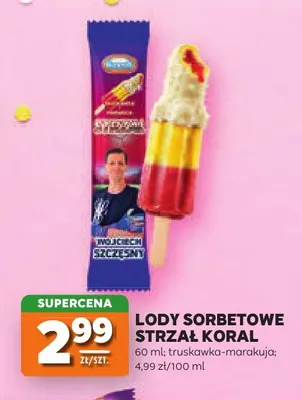 Lody sorbetowe Strzał truskawka-marakuja promocja w Stokrotka