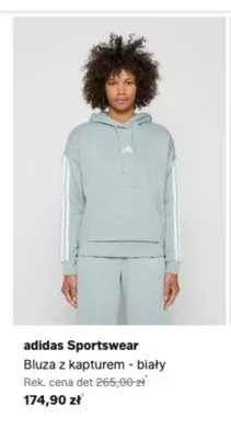 Bluza z kapturem adidas Sportswear - biały promocja w Lounge by Zalando