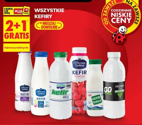 Kefir 1,5% Mleczna Dolina promocja w Biedronka