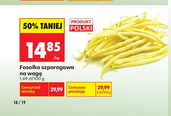 Fasolka szparagowa polska promocja w Biedronka