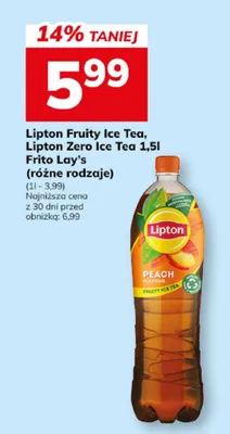 Ice tea Lipton Fruity Ice Tea, Lipton Zero Ice Tea różne rodzaje promocja w Hitpol