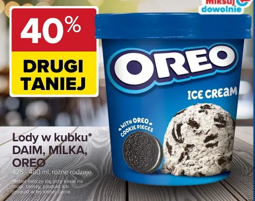 Lody w kubku Milka promocja w Carrefour