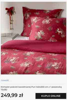 Komplet pościeli bawełnianej Puri 140x200 cm z 1 poszewką 70x80 Home & You promocja w home&you