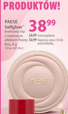 Kremowy róż z matowym efektem Peony Kiss Selfglow promocja w Hebe