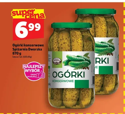 Ogórki konserwowe Spiżarnia Dworska promocja w TOPAZ