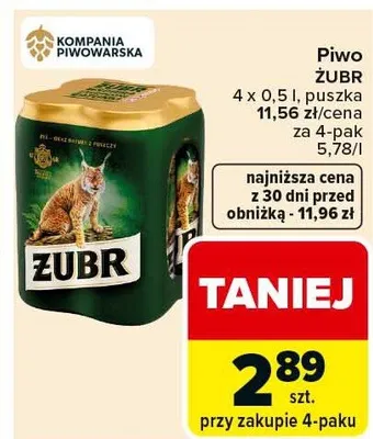 Piwo 4 x 0,5l puszka promocja w Carrefour
