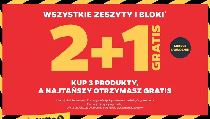 Zeszyty i bloki promocja w Netto