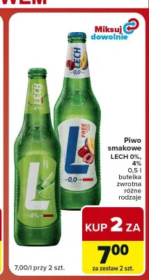 Piwo smakowe Lech Lime Mint promocja w Carrefour Market