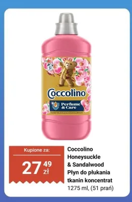 Płyn do płukania tkanin koncentrat Coccolino Honeysuckle & Sandalwood promocja w Biedronka
