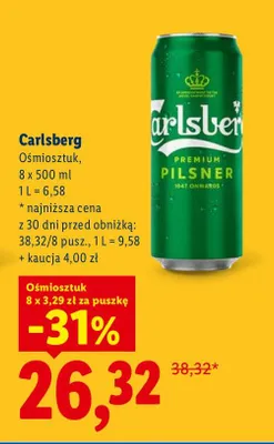 Piwo Carlsberg 8-pak promocja w Lidl