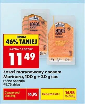 Łosoś marynowany z pieprzem i sosem musztardowo-miodowym Marinero promocja w Biedronka