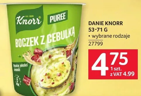 Puree Knorr boczek z cebulką promocja w Selgros