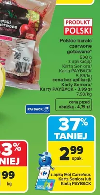 Polskie buraki czerwone gotowane Carrefour promocja w Carrefour