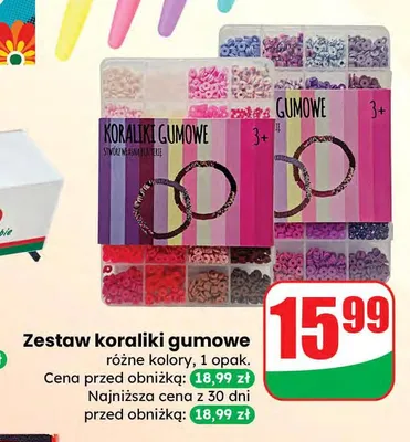 Zestaw koraliki gumowe różne kolory promocja w Dino