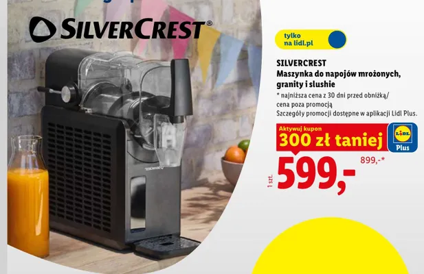 Maszynka do napojów mrożonych granity i slushie Silvercrest promocja w Lidl