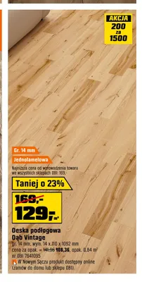 Deska podłogowa Dąb Vintage promocja w OBI