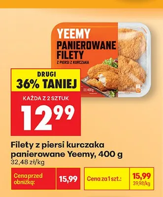 Filety z piersi kurczaka panierowane Yeemy promocja w Biedronka