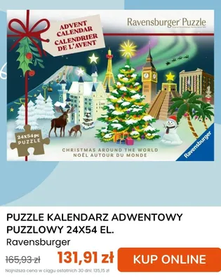 Puzzle kalendarz adwentowy puzzlowy 24x54 el. Ravensburger promocja w taniaksiazka.pl