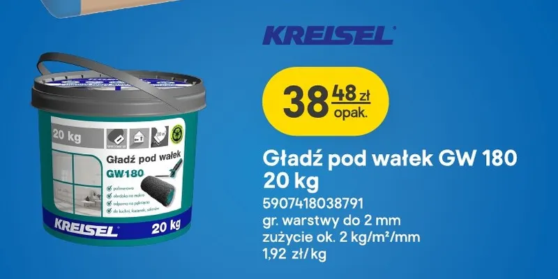 Gładź pod wałek Kreisel promocja w Castorama
