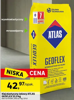 Klej elastyczny żelowy ATLAS GEOFLEX 22,5kg promocja w Leroy Merlin