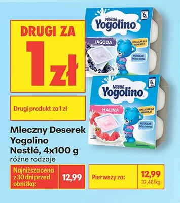 Mleczny Deserek Yogolino Nestlé 4x100g promocja w Biedronka