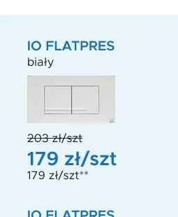Przycisk spłukujący IO FLATPRES biały promocja w Blu Salony Łazienek