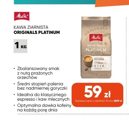 Kawa ziarnista Originals Platinum Melitta promocja w Max Elektro
