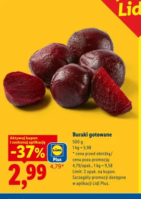 Buraki gotowane promocja w Lidl
