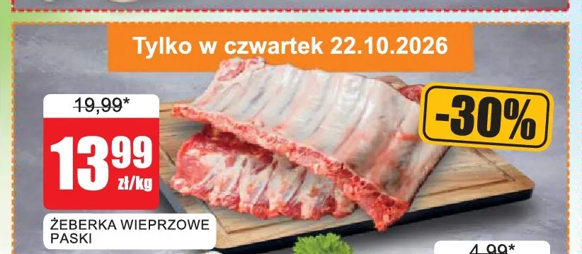 Żeberka wieprzowe paski promocja w Bingo