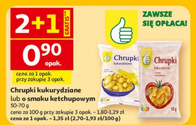 Chrupki kukurydziane lub o smaku ketchupowym promocja w Auchan
