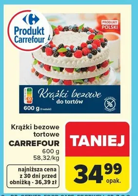Krążki bezowe tortowe promocja w Carrefour Market