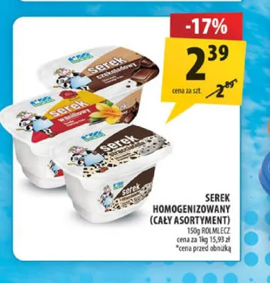 Serek homogenizowany Rolmlecz truskawkowy promocja w Arhelan