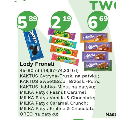 Lody Kaktus Sweet&Sour Brzoskwinia-Pomarańcza na patyku promocja w Limonka
