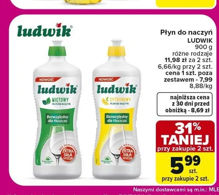 Płyn do naczyń Ludwik miętowy promocja w Carrefour