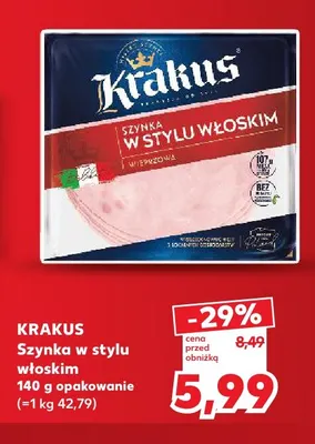 Szynka w stylu włoskim Krakus promocja w Kaufland