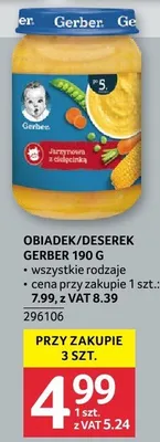 Obiadek deserek gerber 190 g promocja w Selgros
