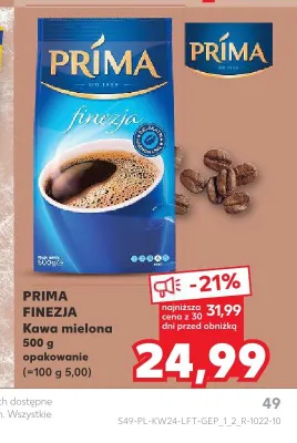 Kawa mielona Prima Finezja promocja w Kaufland