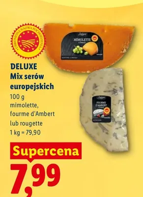 Mix serów europejskich, mimolette, fourme d'Ambert lub rougette promocja w Lidl