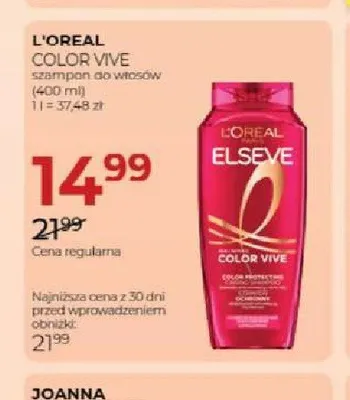Szampon do włosów L'Oreal Elseve Color Vive promocja w Drogerie Jawa