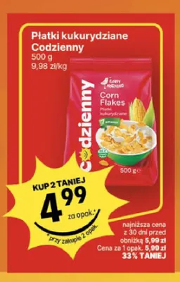 Płatki kukurydziane Codzienny promocja w Delikatesy Centrum