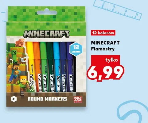 Flamastry Minecraft 12 kolorów promocja w Kaufland