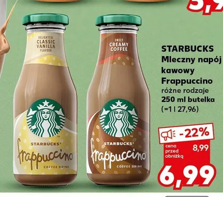 Mleczny napój kawowy Starbucks Frappuccino Coffee promocja w Kaufland