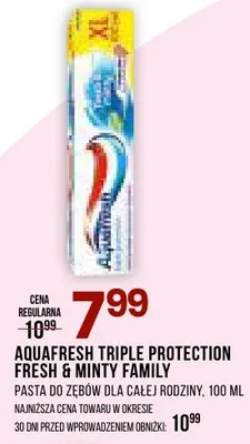 Pasta do zębów Aquafresh Triple Protection Fresh & Minty Family promocja w Drogerie Natura