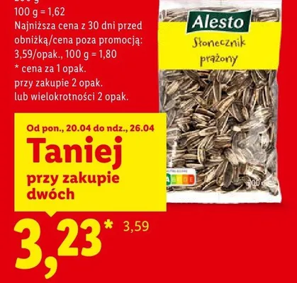 Słonecznik prażony Alesto promocja w Lidl