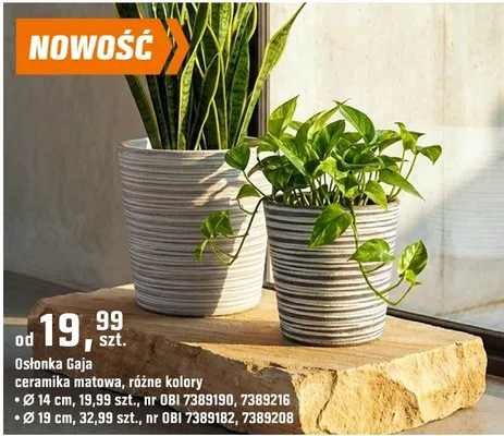 Doniczka Gaja ceramika matowa, różne kolory promocja w OBI